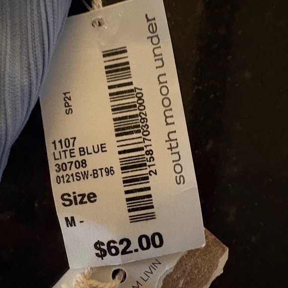 Rhythm bikini top in a "lite blue" ribbed - sz M - Picture 10 of 10